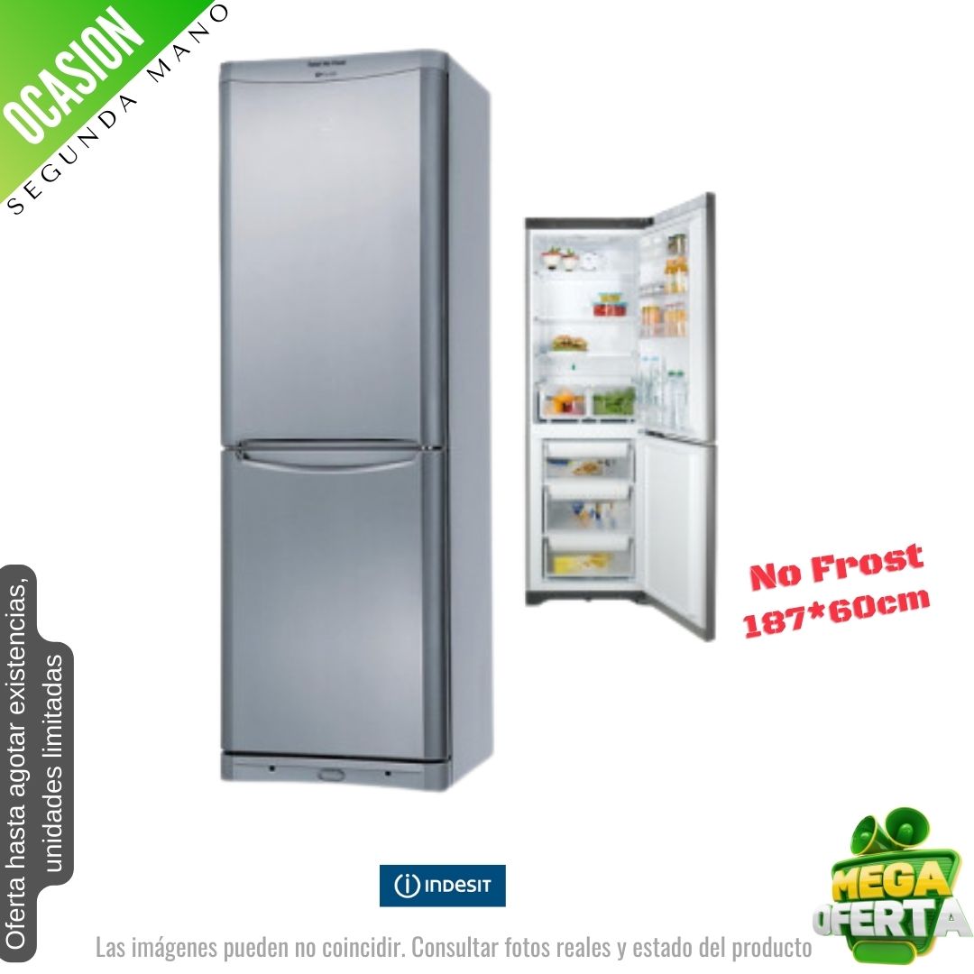 Frigorífico combi Indesit inox 187*60cm NBA13NFNX OCASION