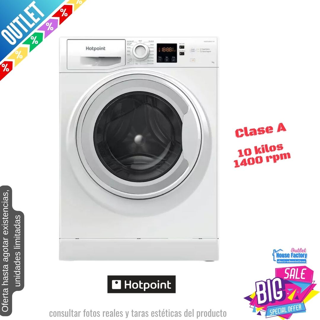 Lavadora Hotpoint 10kg blanca 1400rpm (026366)  OUTLET
