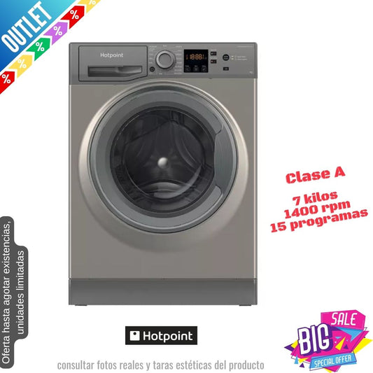 Lavadora Hotpoint 7kg inox 1400rpm (026289) OUTLET