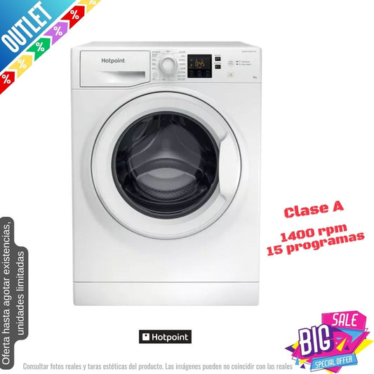 Lavadora Hotpoint 9kg blanca 1400rpm (026294) OUTLET