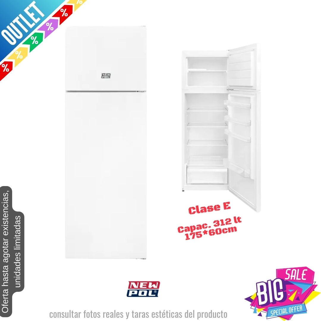 Frigorífico New Pol blanco 2 puertas NWFR170 OUTLET