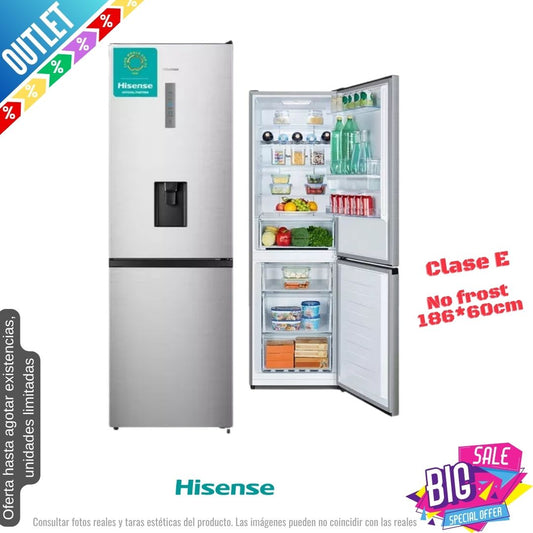 Frigorífico combi Hisense inox 186*60cm RB395N4WCE OUTLET