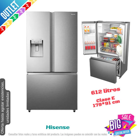 Frigorífico Americano Hisense francés inox 179*91cm (026417) OUTLET