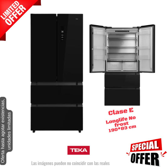 Frigorífico americano Teka francés negro cristal 190*83cm RFD77825 OFERTA