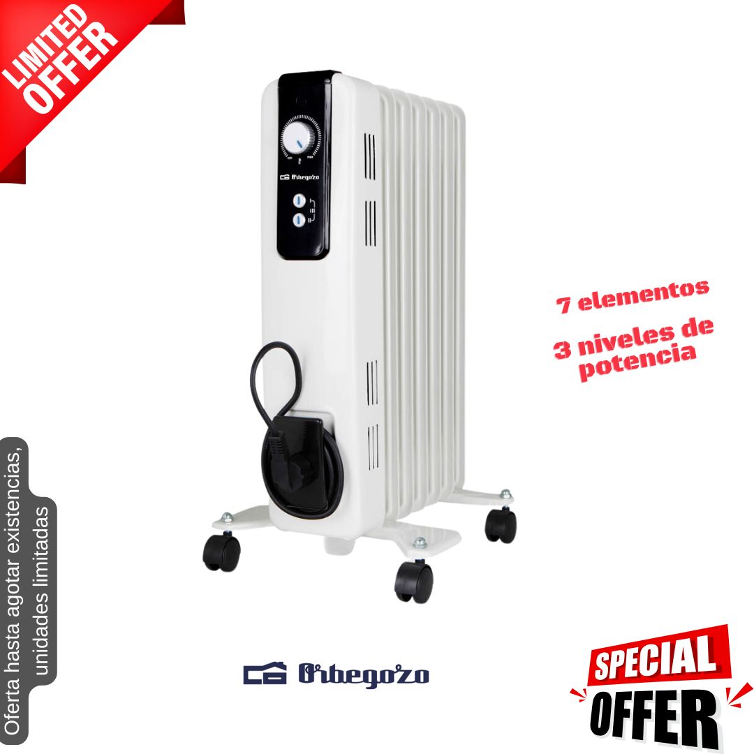 Radiador de aceite Orbegozo 7 elementos RH1500 OFERTA