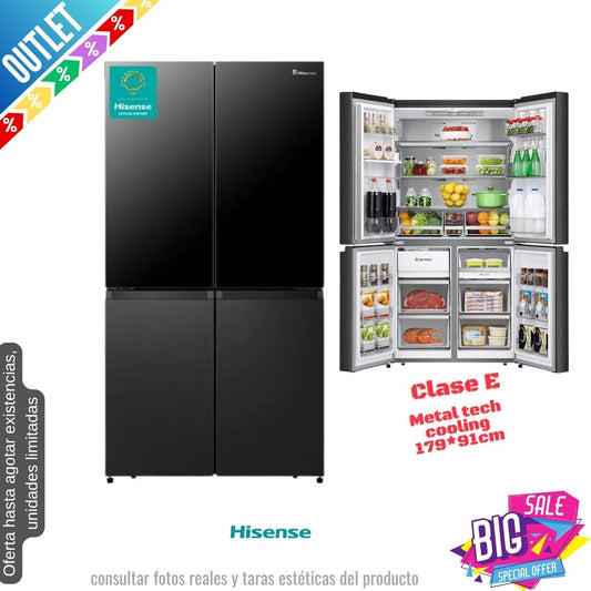 Frigorífico Americano Hisense negro 4 puertas RQ5X560SFLEF OUTLET