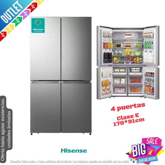 Frigorífico Americano Hisense inox 4 puertas 178*91cm RQ758N4SASE OUTLET