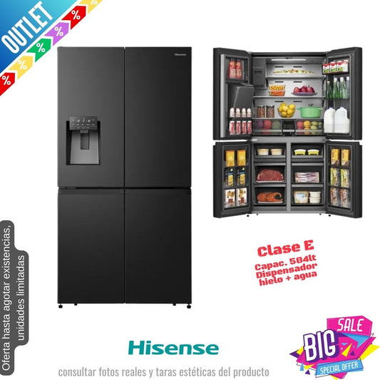 Frigorífico americano Hisense negro 178*91cm RQ760N4SBFE OUTLET