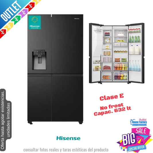 Frigorífico americano Hisense negro RS818N4IFE OUTLET