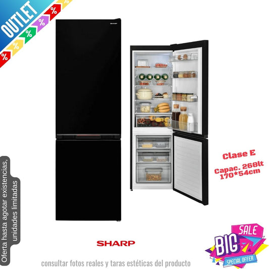 Frigorífico combi Sharp negro 170*54cm SJ-BB04DXTE2 OUTLET