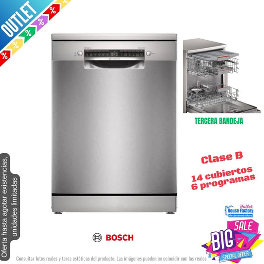 Lavavajillas Bosch inox 60cm 14 cubiertos SMS6ZCI10G/57 OUTLET