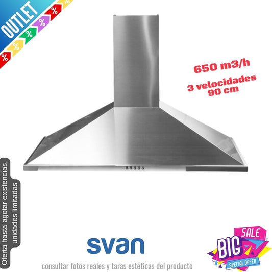 Campana Svan inox 90cm 650m3/h SVCP9651 OUTLET