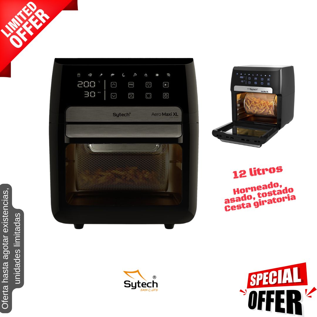 Freidora aire Sytech 12 litros negra SYAF1200 OFERTA