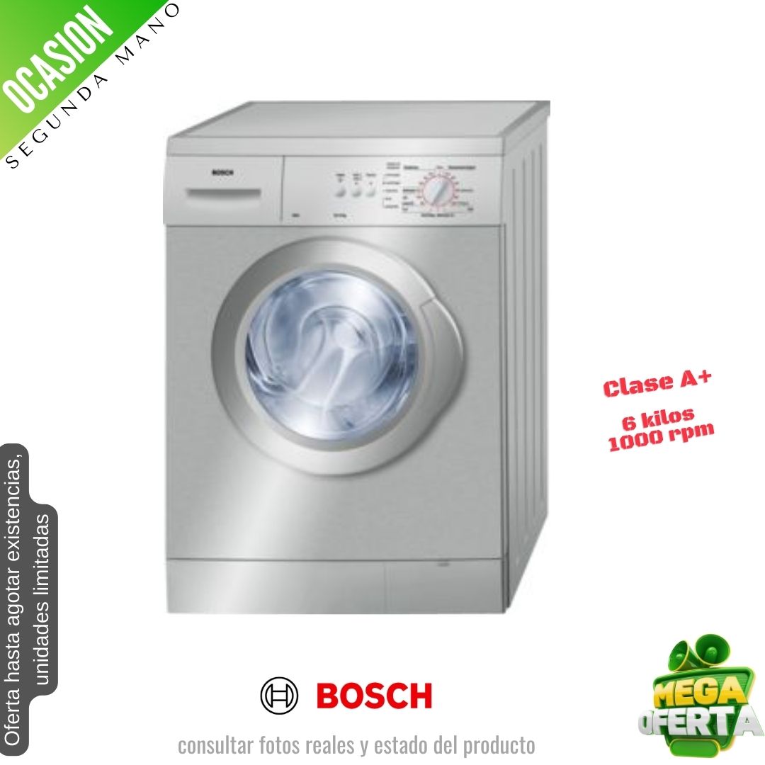 Lavadora Bosch 6kg inox 1000rpm WAE2006TEE OCASION