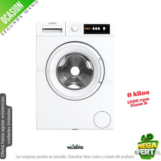 Lavadora Valberg 8kg blanca 1200rpm WF812BW701T OCASION