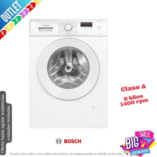 Lavadora Bosch 8kg blanca 1400rpm WGE03408GB OUTLET