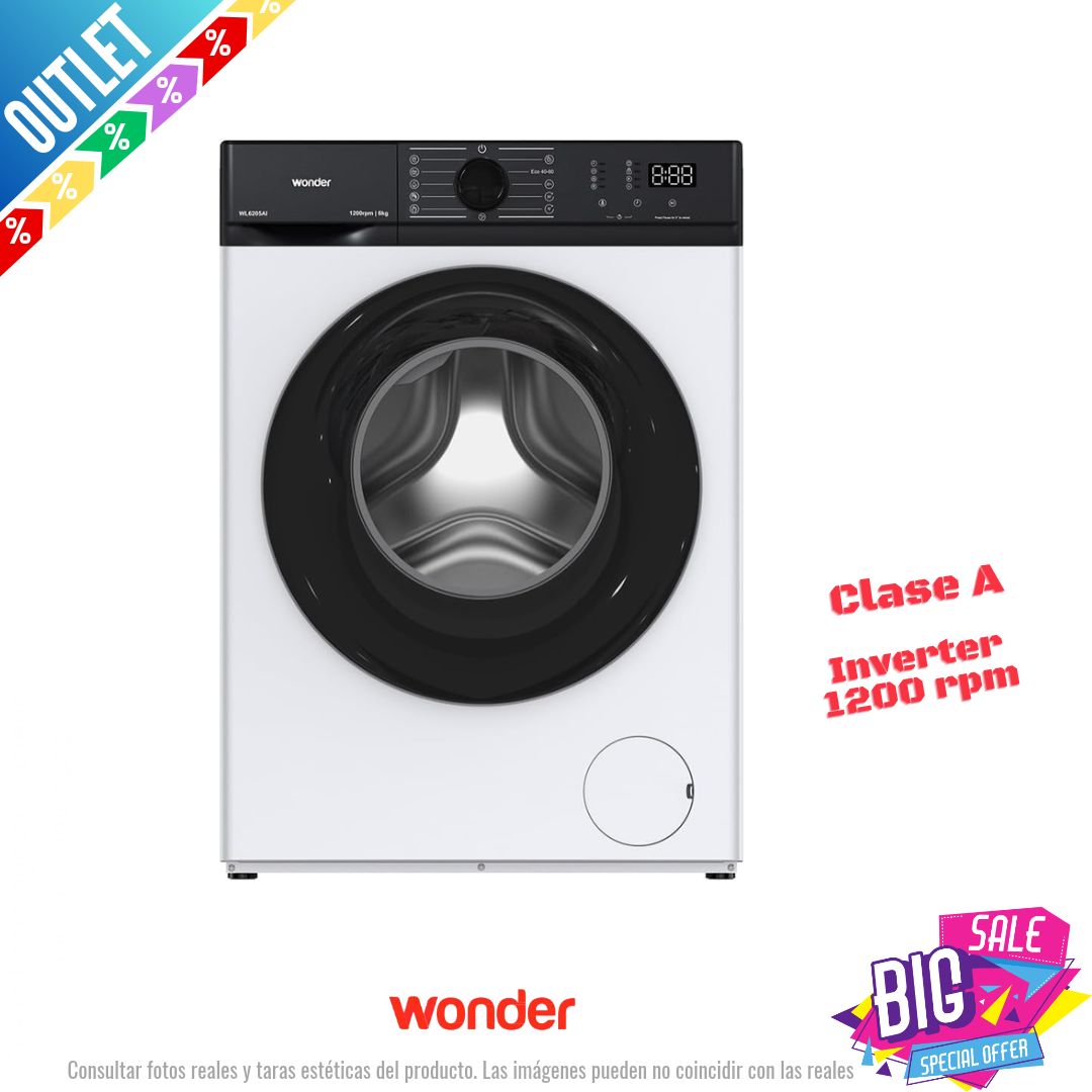 Lavadora Wonder 8kg blanca 1200rpm (026416) OUTLET