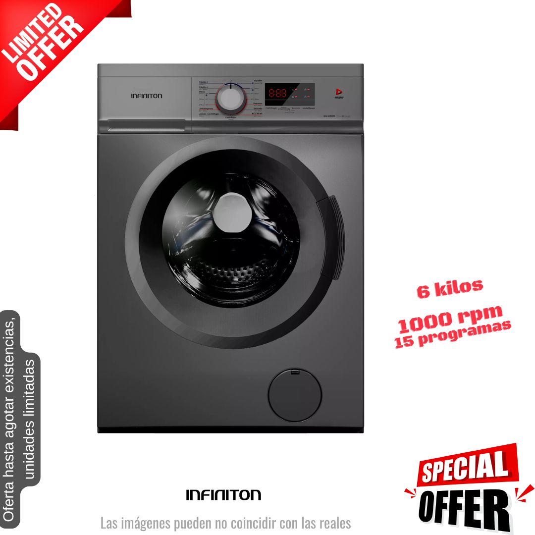 Lavadora Infiniton 6kg inox 1000rpm (026222) OFERTA