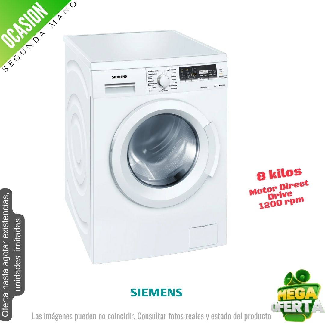 Lavadora Siemens 8kg blanca 1200rpm WM12W4E8EE OCASION