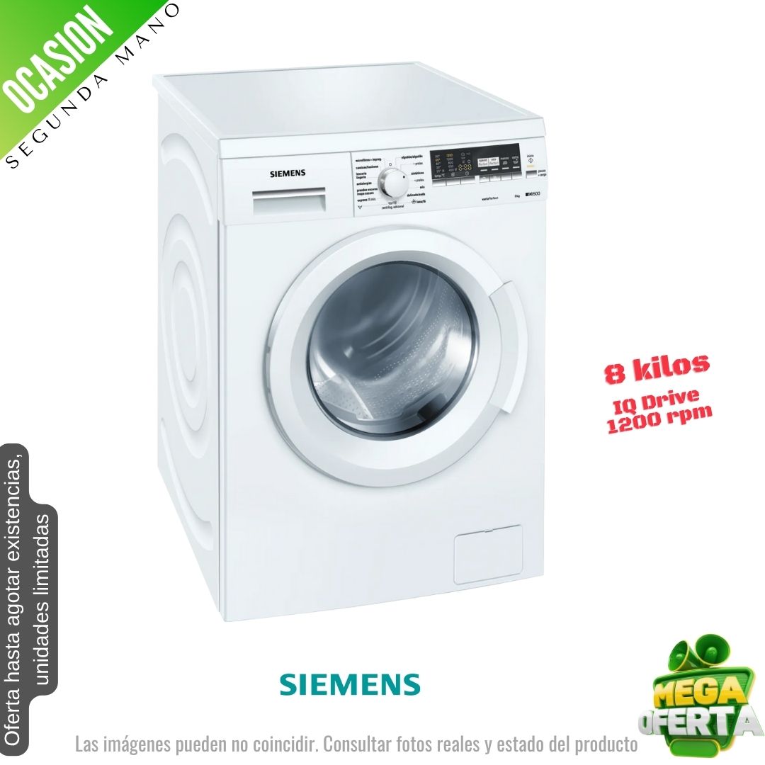 Lavadora Siemens 8kg blanca 1200rpm WM12Q4E8EE OCASION