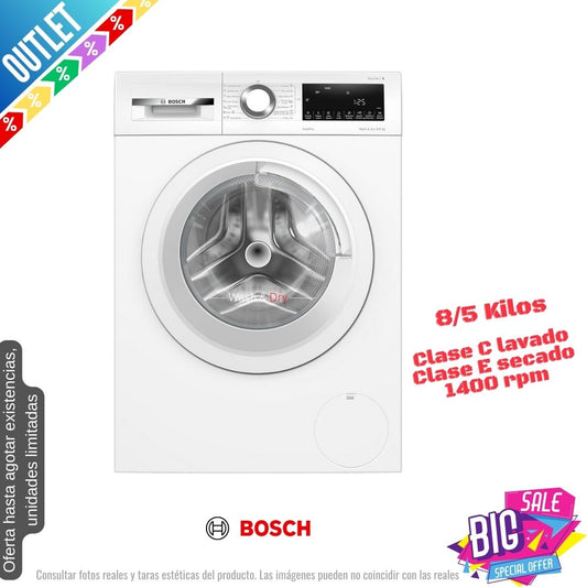Lavasecadora Bosch 8/5kg blanca 1400rpm WNA134U8GB OUTLET