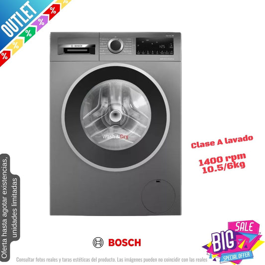 Lavasecadora Bosch 10,5/6kg inox 1400rpm WNG254R1GB OUTLET