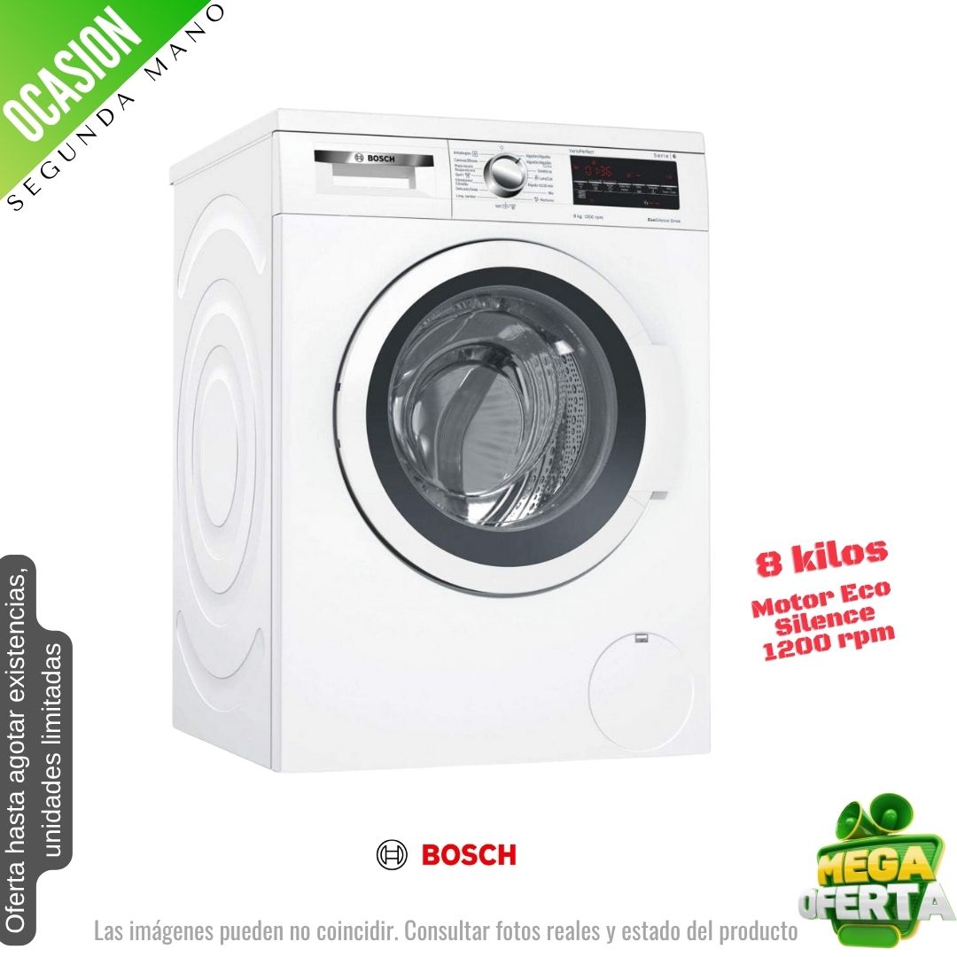 Lavadora Bosch 8kg blanca 1200rpm WUQ24468ES OCASION