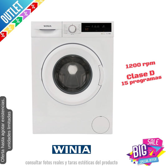 Lavadora Winia 8kg blanca 1200rpm WVD-08T1WW12UN OUTLET