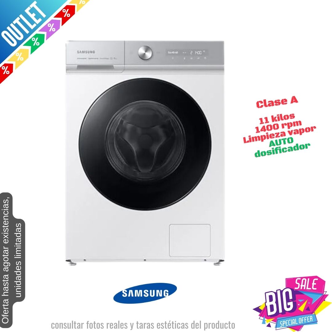 Lavadora Samsung 11kg blanca 1400rpm WW11BB944DGH OUTLET