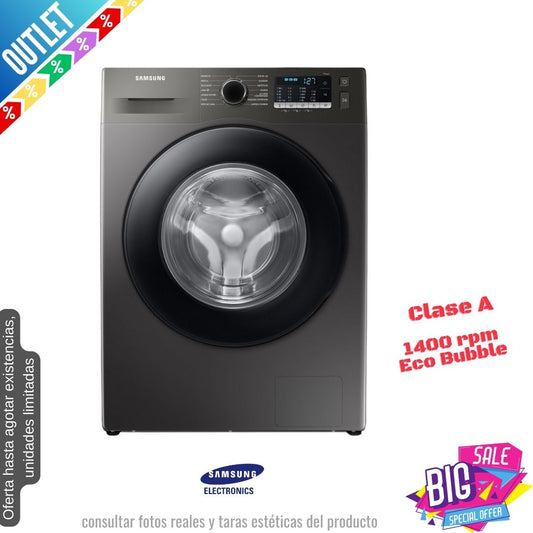 Lavadora Samsung 9kg inox 1400rpm WW90TA046AX OUTLET
