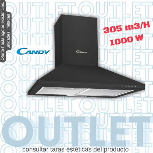 Campana Candy negra 60cm 305m3/h CCE116/1N OUTLET