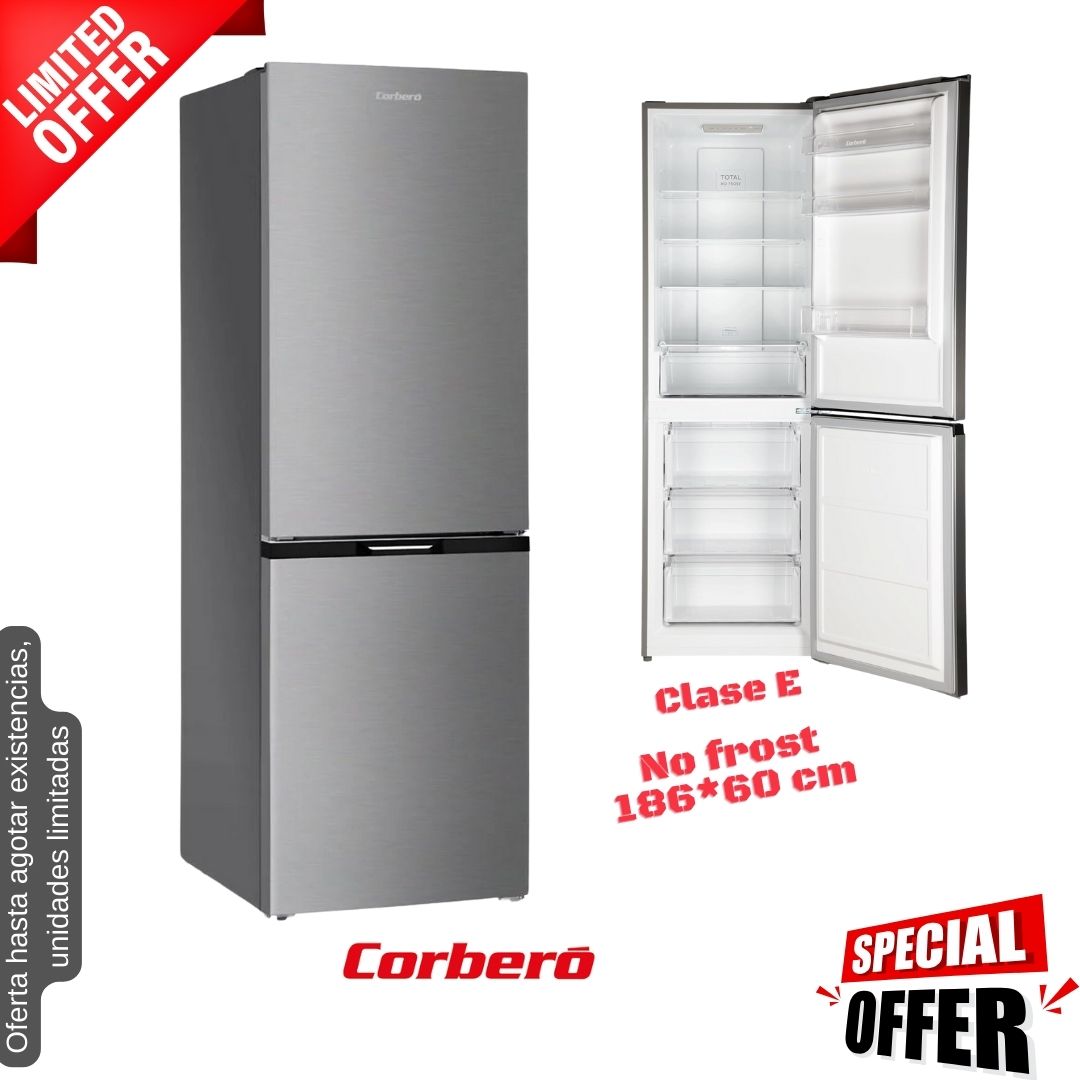 Frigorífico combi Corberó inox 186*60cm CCH18522EX OFERTA