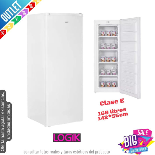 Congelador vertical Logik blanco 142*55cm LTF55W23 OUTLET