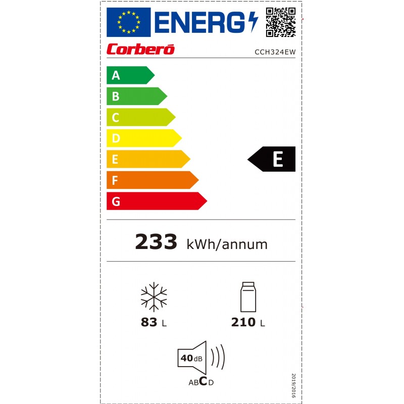 Frigorífico combi Corberó blanco 186*60cm CCH324EW OFERTA