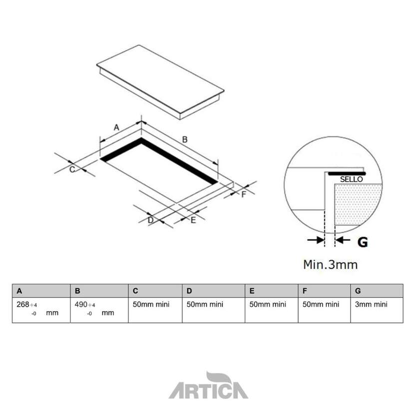 Placa vitrocerámica Artica 2 fuegos (026213) OFERTA