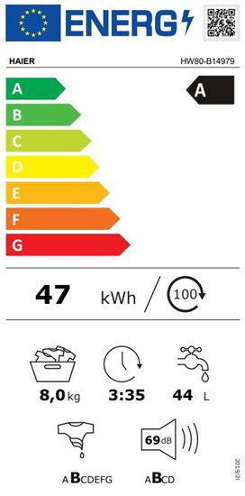 Lavadora Haier 8kg blanca 1400rpm HW800-B14979 OUTLET