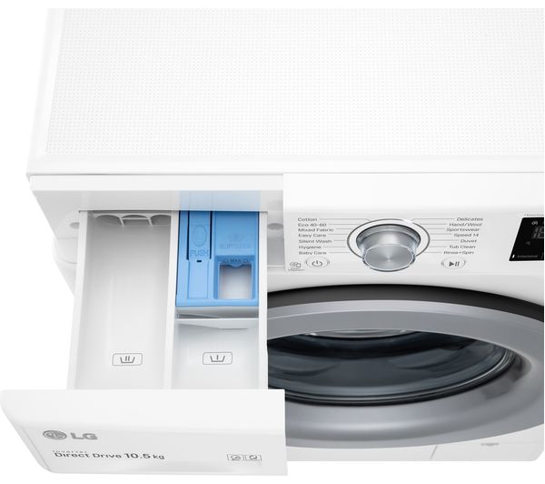 Lavadora LG 10.5kg blanca 1400rpm F4V310WNE OUTLET