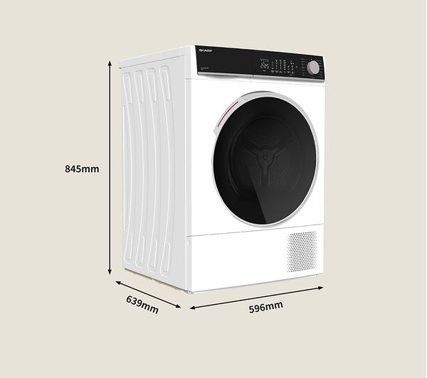 Secadora Sharp 12kg bomba de calor blanca (026317) OUTLET