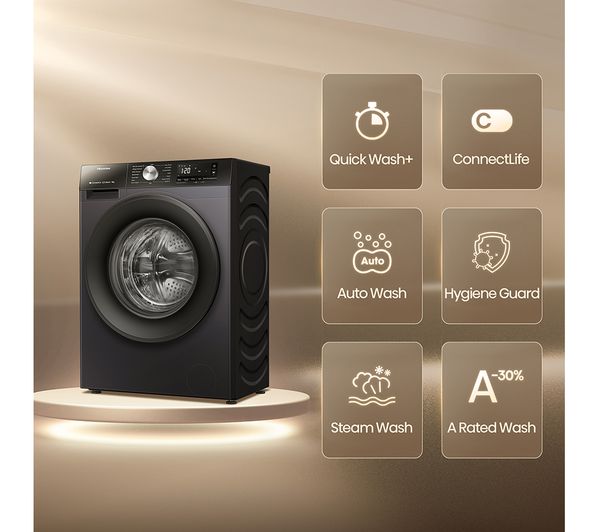 Lavadora Hisense 8kg negra 1400rpm (026304) OUTLET