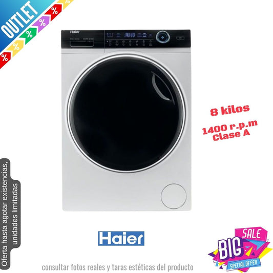 Lavadora Haier 8kg blanca 1400rpm HW800-B14979 OUTLET