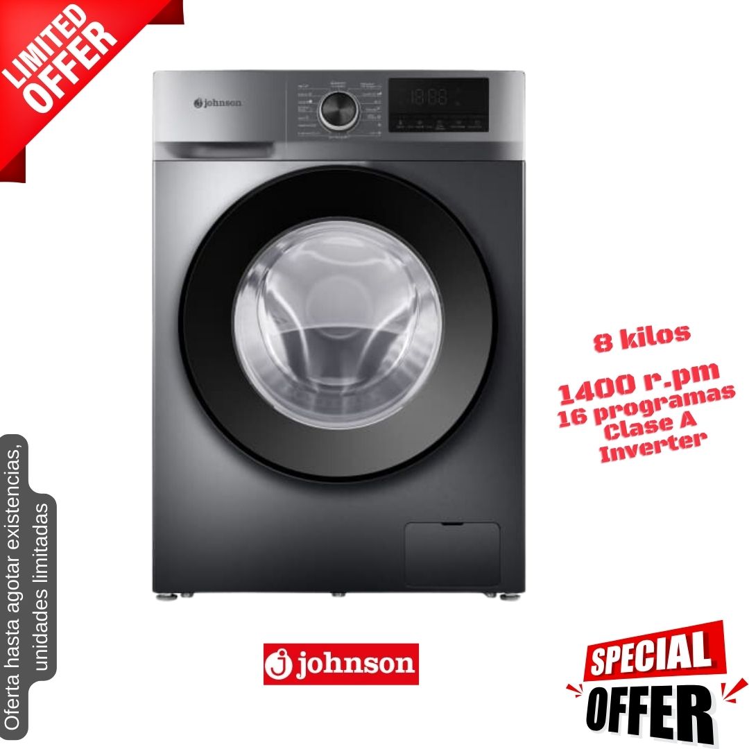 Lavadora Johnson 8kg inox 1400rpm DUERO80X OFERTA