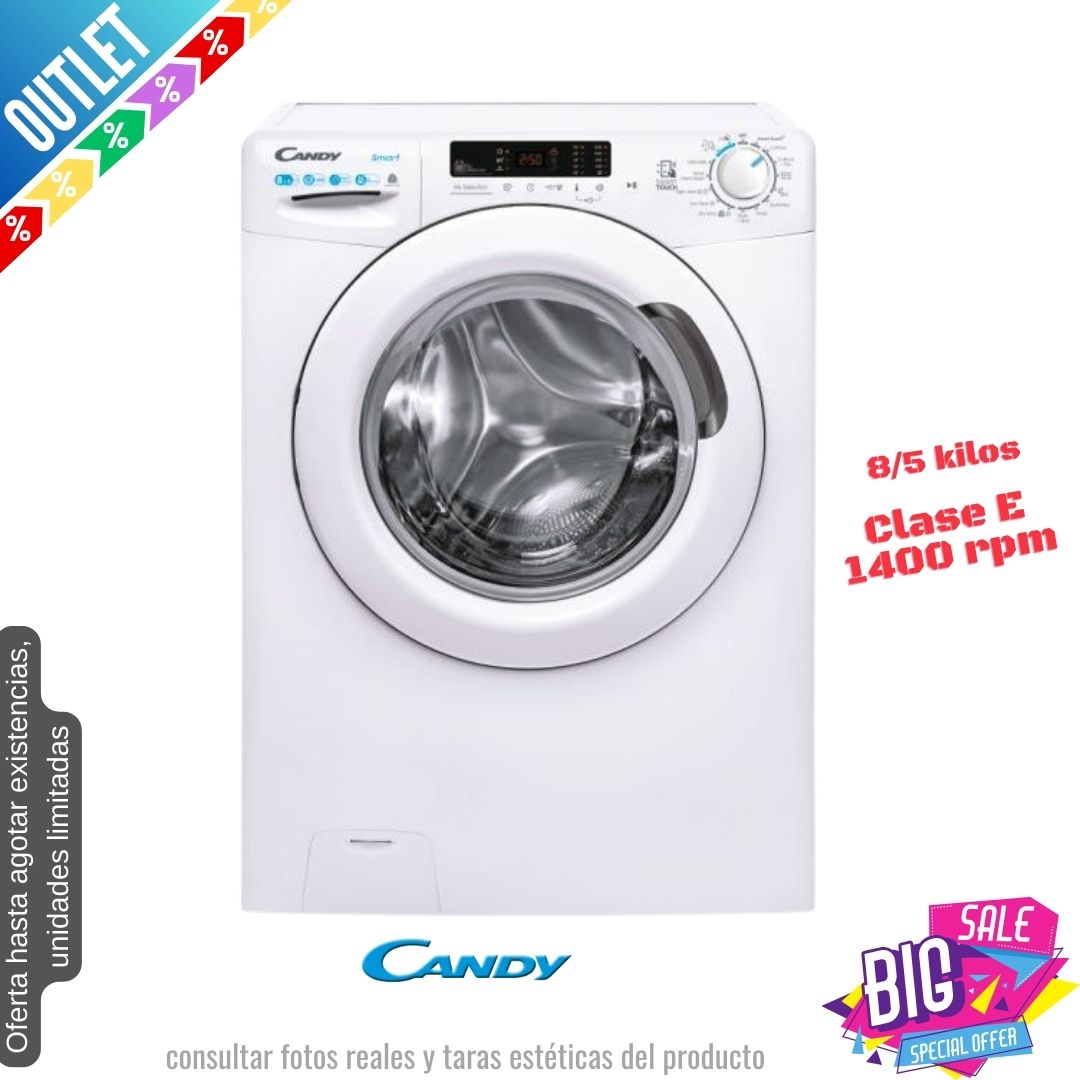 Lavasecadora Candy 8/5kg blanca 1400rpm CSW4852DE/1-80 OUTLET