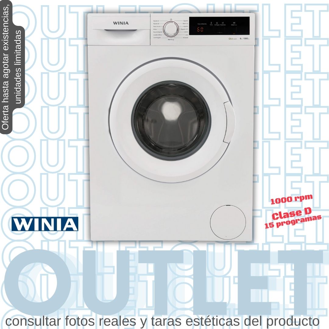Lavadora Winia 6kg blanca 1000 rpm WVD-06T0WW10U OUTLET