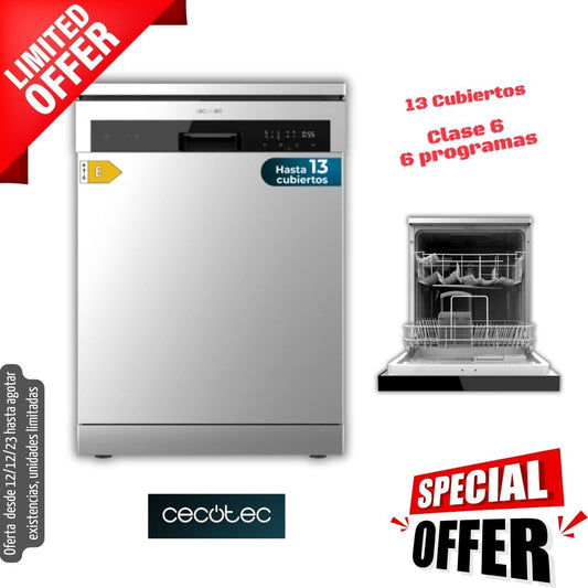 Lavavajillas Cecotec inox 60cm 13 servicios 6100 INOX OFERTA.