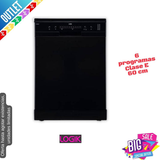 Lavavajillas Logik negro 60cm 12 servicios LDW60B23 OUTLET