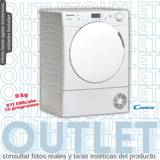 Secadora Candy 9kg condensación blanca CSEC9LF-80 OUTLET