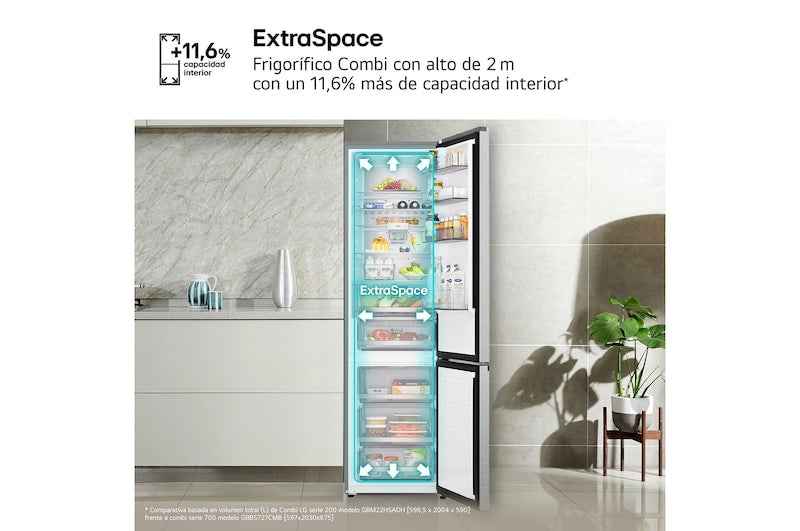 Frigorífico combi LG inox 203*60cm (026382) OUTLET