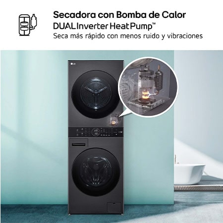 Lavasecadora LG 12/10kg negra 1400rpm WT1210BBF OUTLET