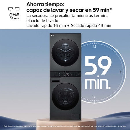 Lavasecadora LG 12/10kg negra 1400rpm WT1210BBF OUTLET