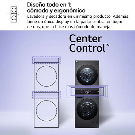 Lavasecadora LG 12/10kg negra 1400rpm WT1210BBF OUTLET
